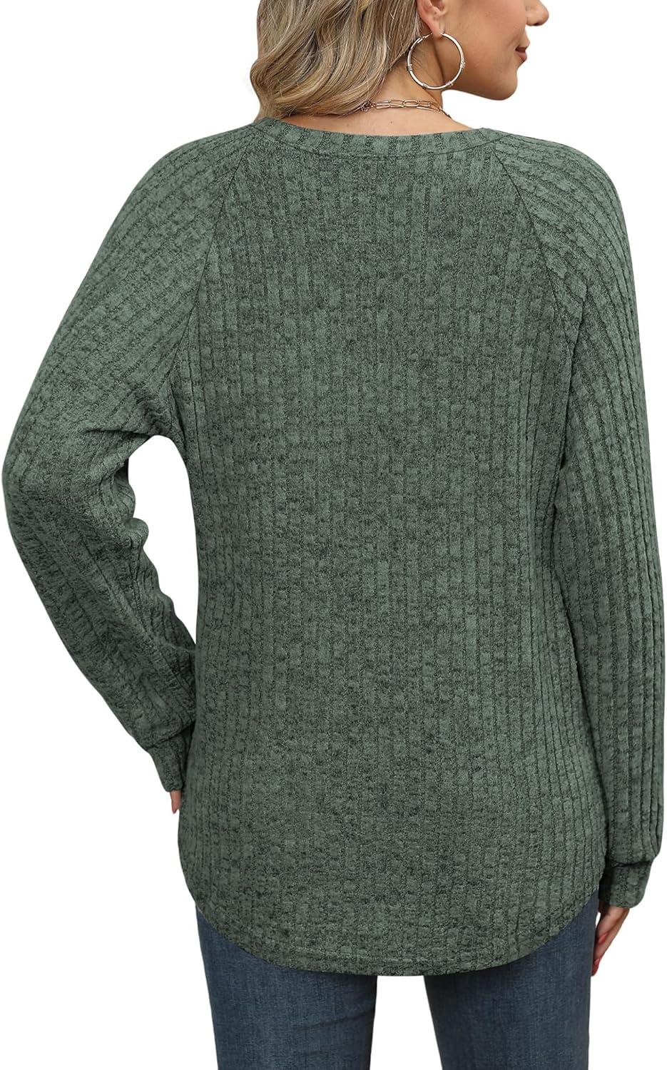 imageXIEERDUO Womens Sweatshirts Crewneck Loose Fitting Tops For Women Long Sleeve Shirts Pullover02kdark Green