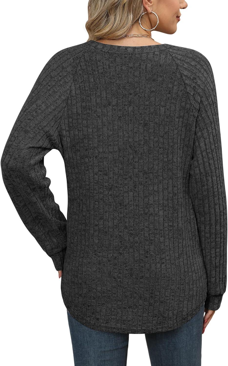 imageXIEERDUO Womens Sweatshirts Crewneck Loose Fitting Tops For Women Long Sleeve Shirts Pullover02kdark Grey