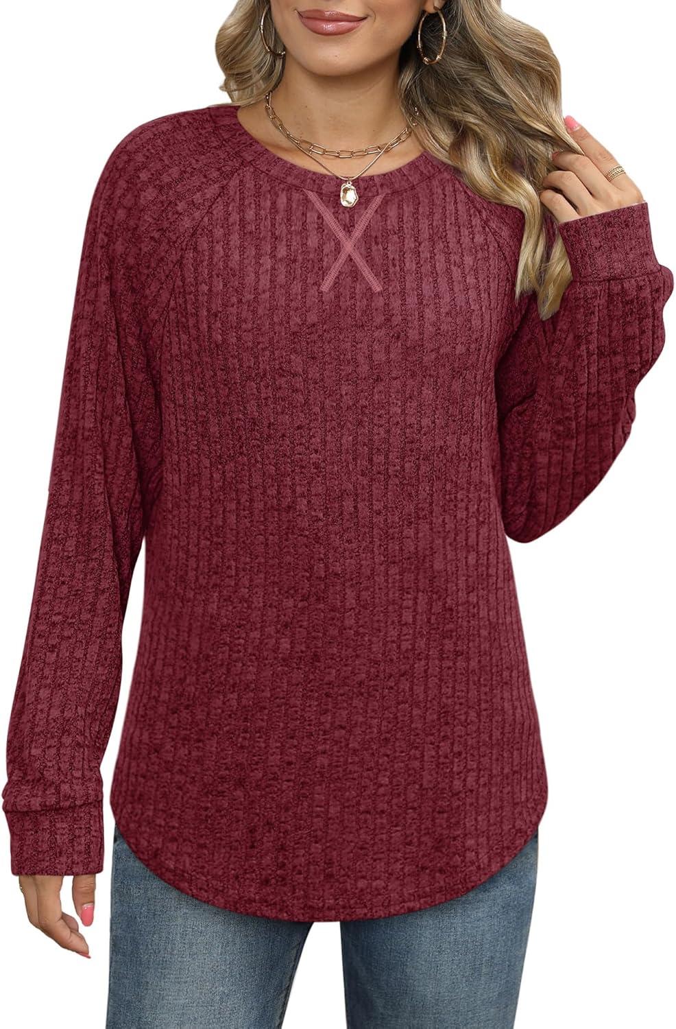 imageXIEERDUO Womens Sweatshirts Crewneck Loose Fitting Tops For Women Long Sleeve Shirts Pullover02kred