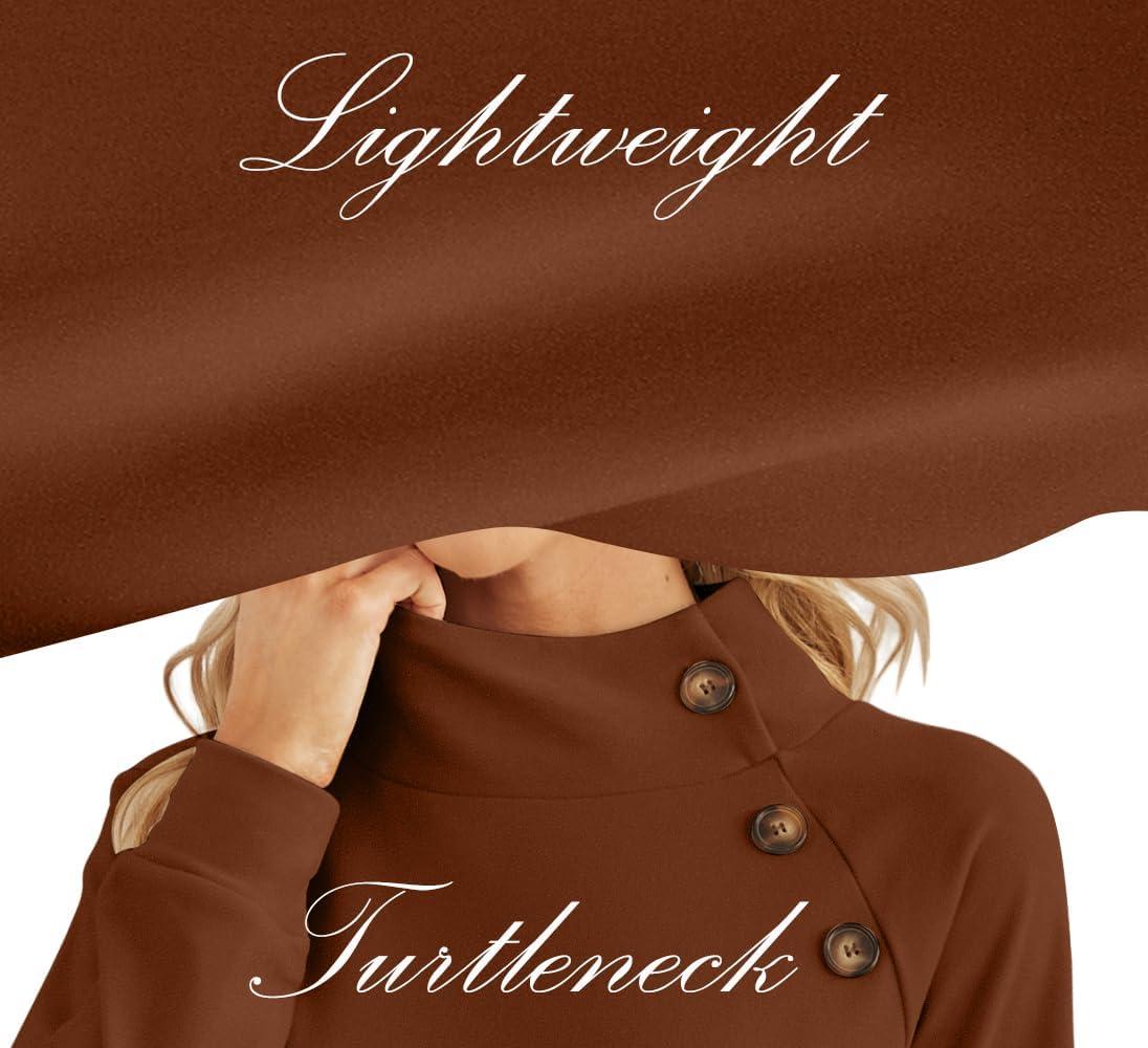 imageXIEERDUO Womens Sweatshirts Loose Fit Turtleneck Long Sleeve Tops 2023 Trendy Fashion