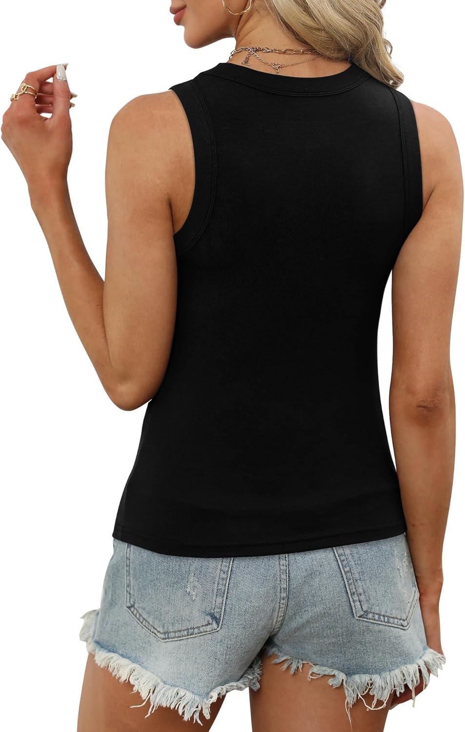 imageXIEERDUO Workout Tops for Women Crew Neck Solid Color Trendy Shirts Black White Grey S