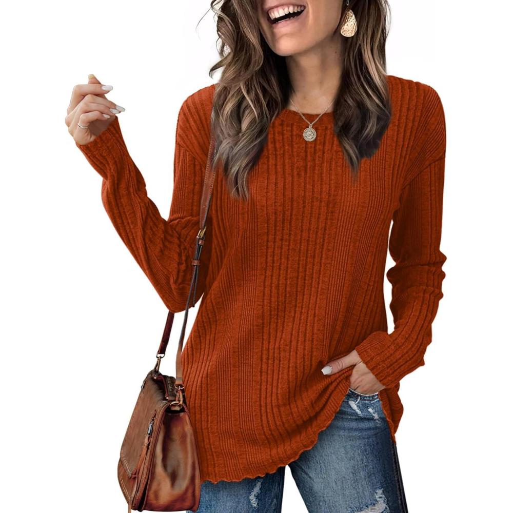 imageXIEERDUO Long Sleeve Shirts for Women Casual Fall Tops Lightweight Tunic Tops Fashion Clothes 2024