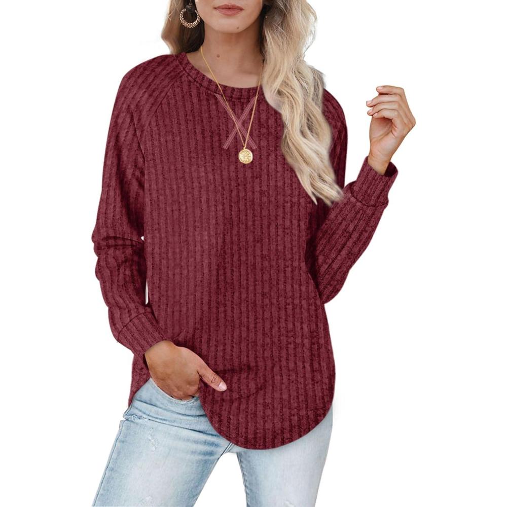 imageXIEERDUO Womens Sweatshirts Crewneck Loose Fitting Tops For Women Long Sleeve Shirts Pullover02kred
