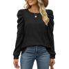 imageLadies Sweaters for Fall Black Tunic Sweaters Trendy Business Casual Tops Loose Fit L