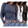Long Sleeve 3 Pack Black White Blue