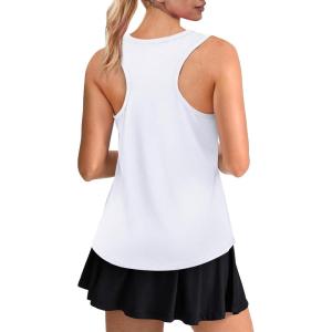 Womens Workout Tops Sleeveless Racerback Lightweight Active Tennis Yoga Shirts Athletic Running Tank Top for Women(00-white)