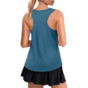 Womens Workout Tops Sleeveless Racerback Lightweight Active Tennis Yoga Shirts Athletic Running Tank Top for Women(Blue)