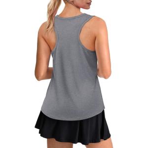 Womens Workout Tops Sleeveless Racerback Lightweight Active Tennis Yoga Shirts Athletic Running Tank Top for Women(Grey)