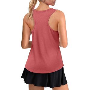 Womens Workout Tops Sleeveless Racerback Lightweight Active Tennis Yoga Shirts Athletic Running Tank Top for Women(Red)