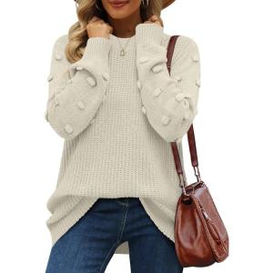 XIEERDUO Sweaters for Women Long Sleeve Chunky Knit Pullover Crewneck Sweatshirts