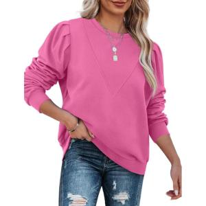 XIEERDUO Sweatshirts for Women Crew Neck Long Sleeve Basic Casual Tunic Tops for Leggings