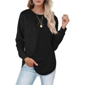 XIEERDUO Womens Sweatshirts Crewneck Loose Fitting Tops For Women Long Sleeve Shirts Pullover(02k-black)