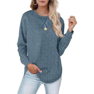 XIEERDUO Womens Sweatshirts Crewneck Loose Fitting Tops For Women Long Sleeve Shirts Pullover(02k-blue)