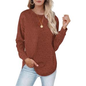 XIEERDUO Womens Sweatshirts Crewneck Loose Fitting Tops For Women Long Sleeve Shirts Pullover(02k-caramel)