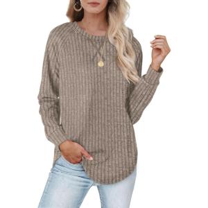 XIEERDUO Womens Sweatshirts Crewneck Loose Fitting Tops For Women Long Sleeve Shirts Pullover(02k-coffee)