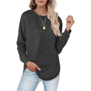 XIEERDUO Womens Sweatshirts Crewneck Loose Fitting Tops For Women Long Sleeve Shirts Pullover(02k-dark Grey)