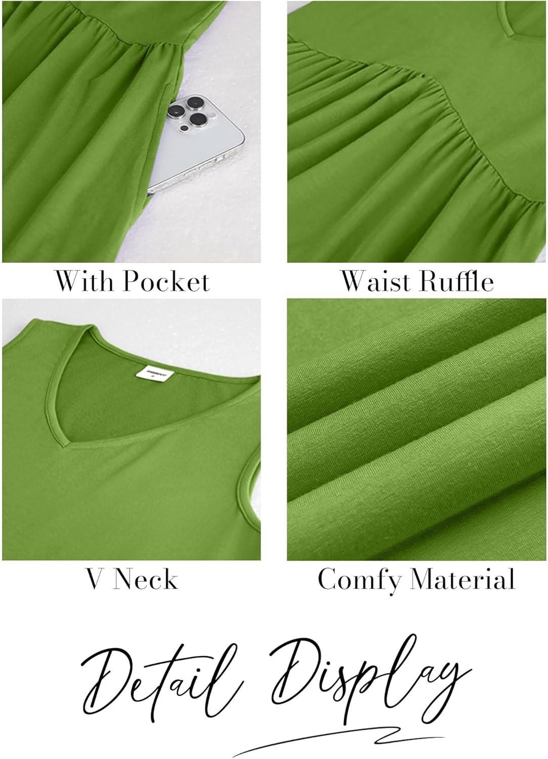 imageXIEERDUO Summer Dresses for Women 2025 Casual Classy Dress V Neck Swimsuit Coverups Fashion ClothingAll Olive