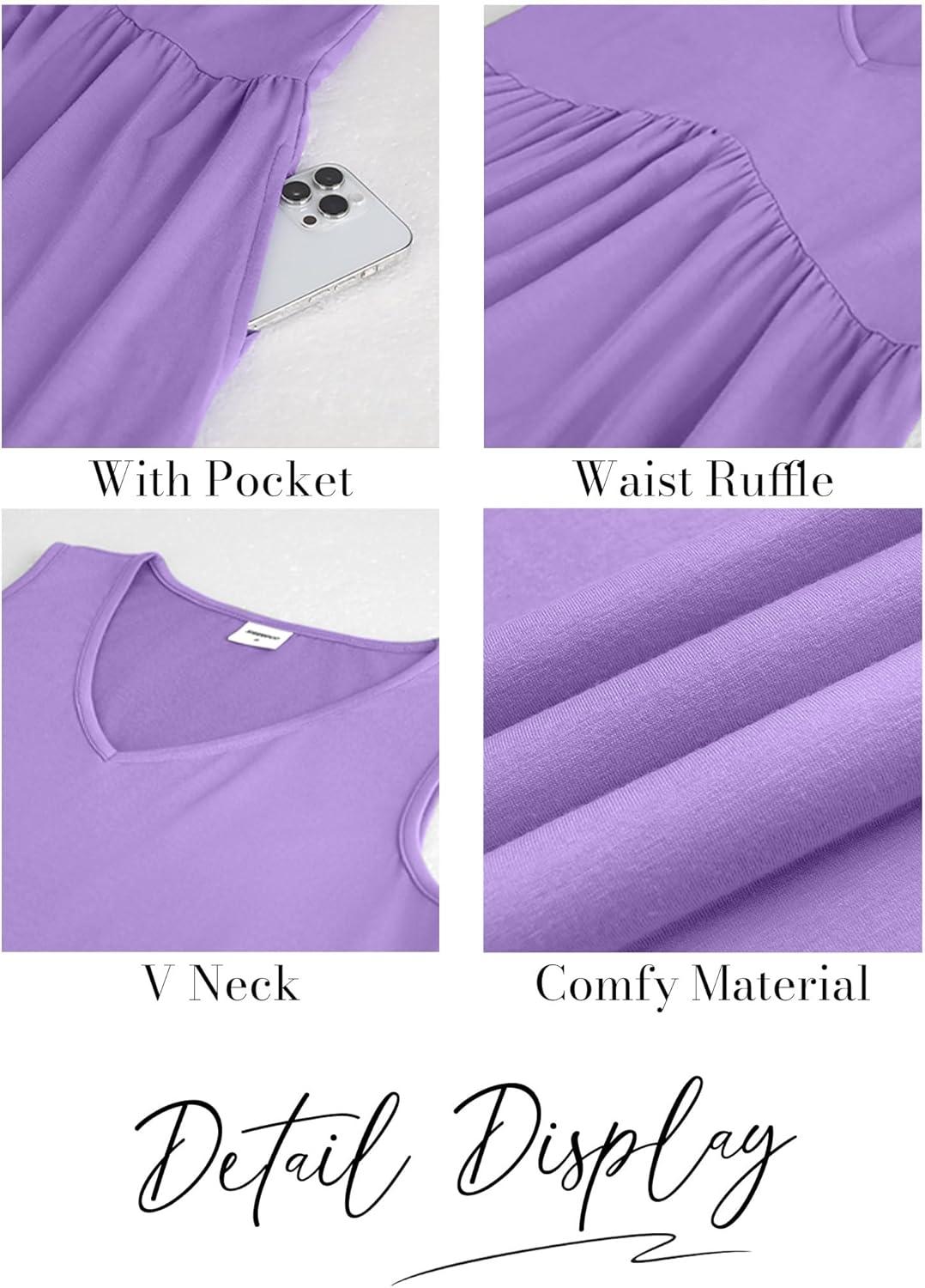 imageXIEERDUO Summer Dresses for Women 2025 Casual Classy Dress V Neck Swimsuit Coverups Fashion ClothingAll Purple