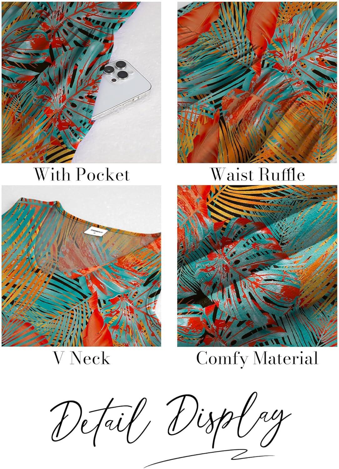 imageXIEERDUO Summer Dresses for Women 2025 Casual Classy Dress V Neck Swimsuit Coverups Fashion ClothingHawaiian