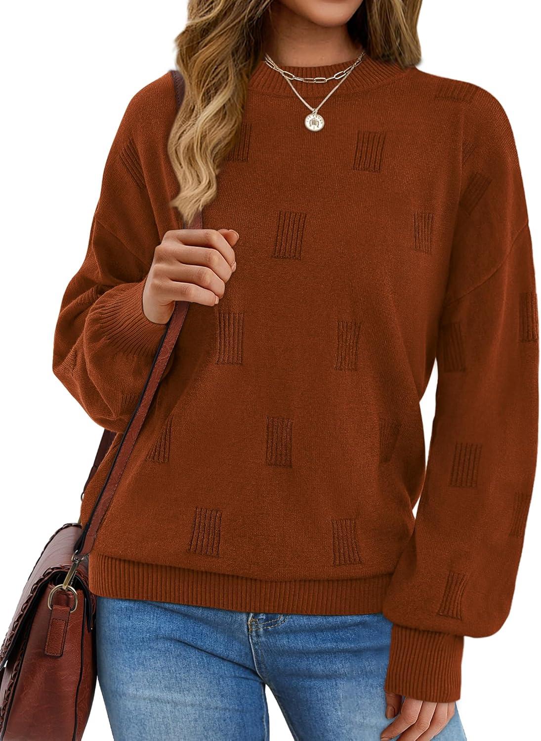 imageXIEERDUO Womens Sweaters Pullover Knit Sweater Turtleneck Long Sleeve Shirts Fall Fashion 2025Caramel