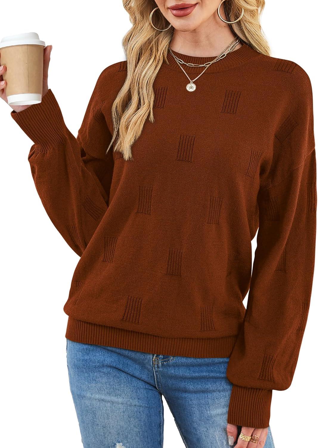imageXIEERDUO Womens Sweaters Pullover Knit Sweater Turtleneck Long Sleeve Shirts Fall Fashion 2025Caramel