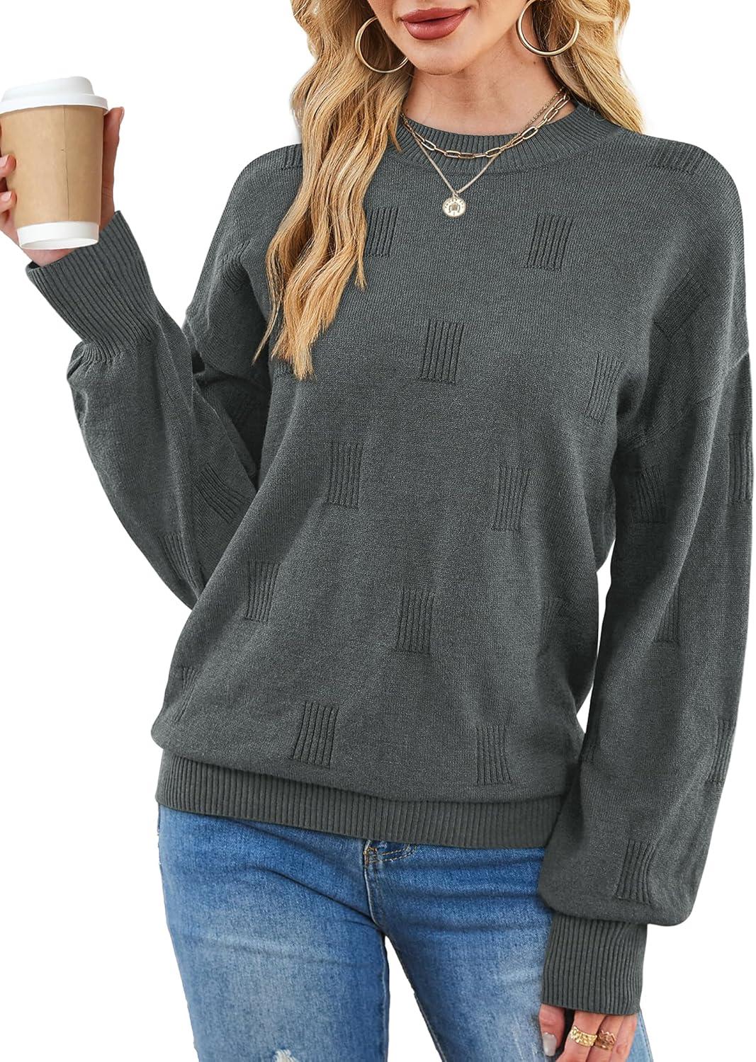 imageXIEERDUO Womens Sweaters Pullover Knit Sweater Turtleneck Long Sleeve Shirts Fall Fashion 2025Grey