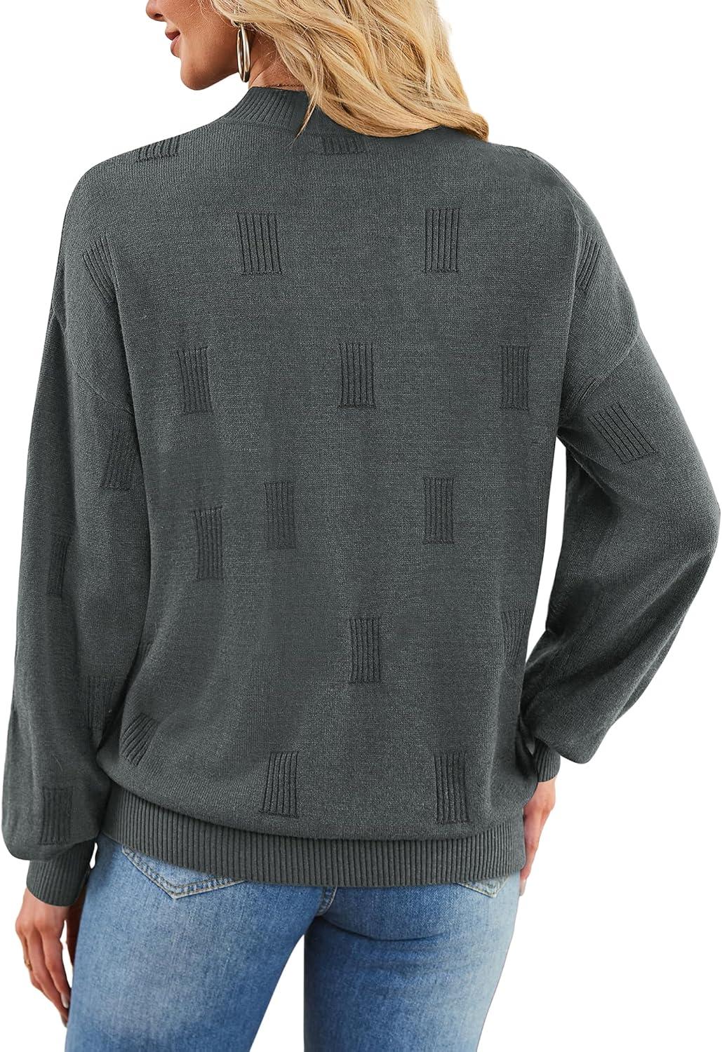 imageXIEERDUO Womens Sweaters Pullover Knit Sweater Turtleneck Long Sleeve Shirts Fall Fashion 2025Grey