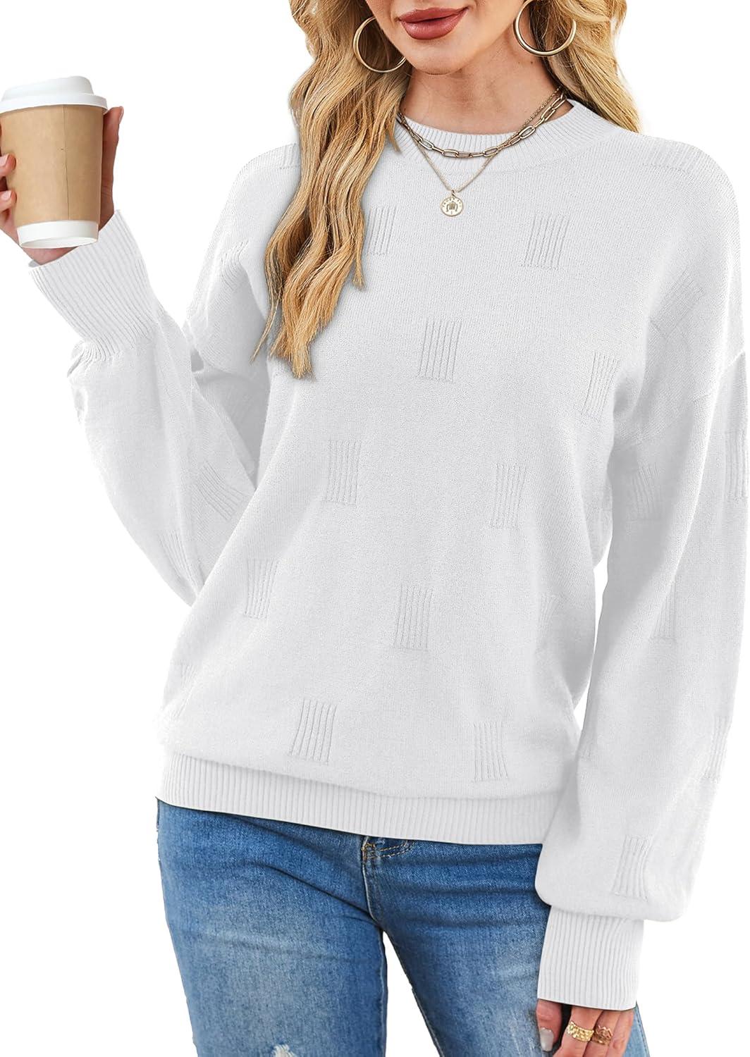 imageXIEERDUO Womens Sweaters Pullover Knit Sweater Turtleneck Long Sleeve Shirts Fall Fashion 2025White