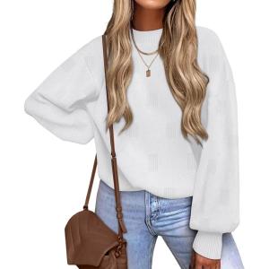 XIEERDUO Womens Sweaters Pullover Knit Sweater Turtleneck Long Sleeve Shirts Fall Fashion 2025(White)