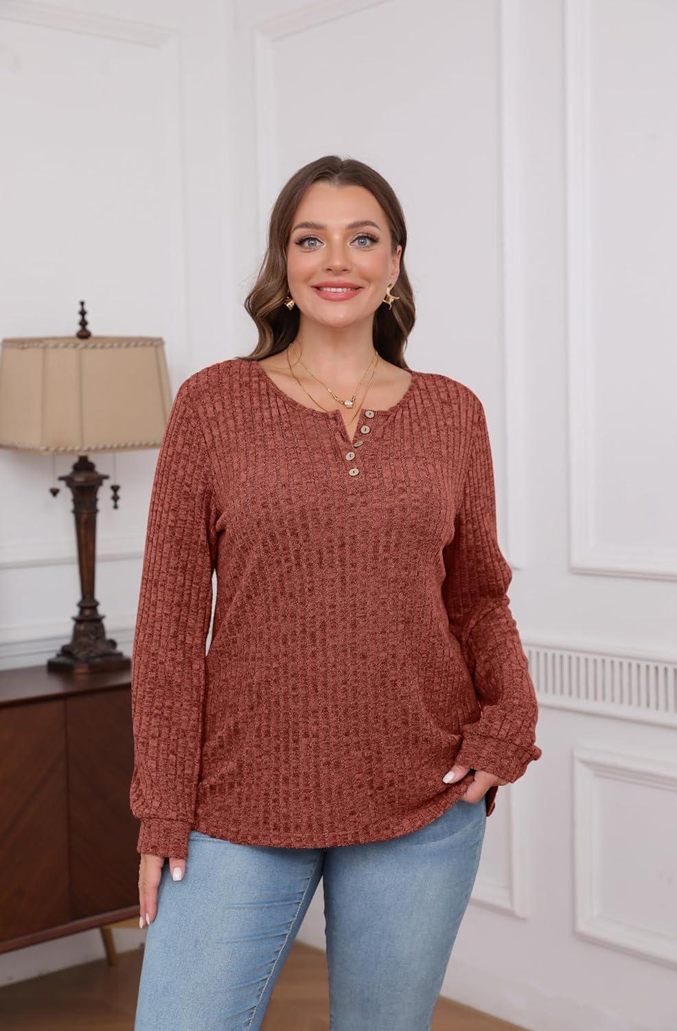 imageXIEERDUO Sweater for Women Winter Clothing Long Sleeve Shirts Fall Fashion Must Haves Comfiest Airport Outfits TrendyCaramel