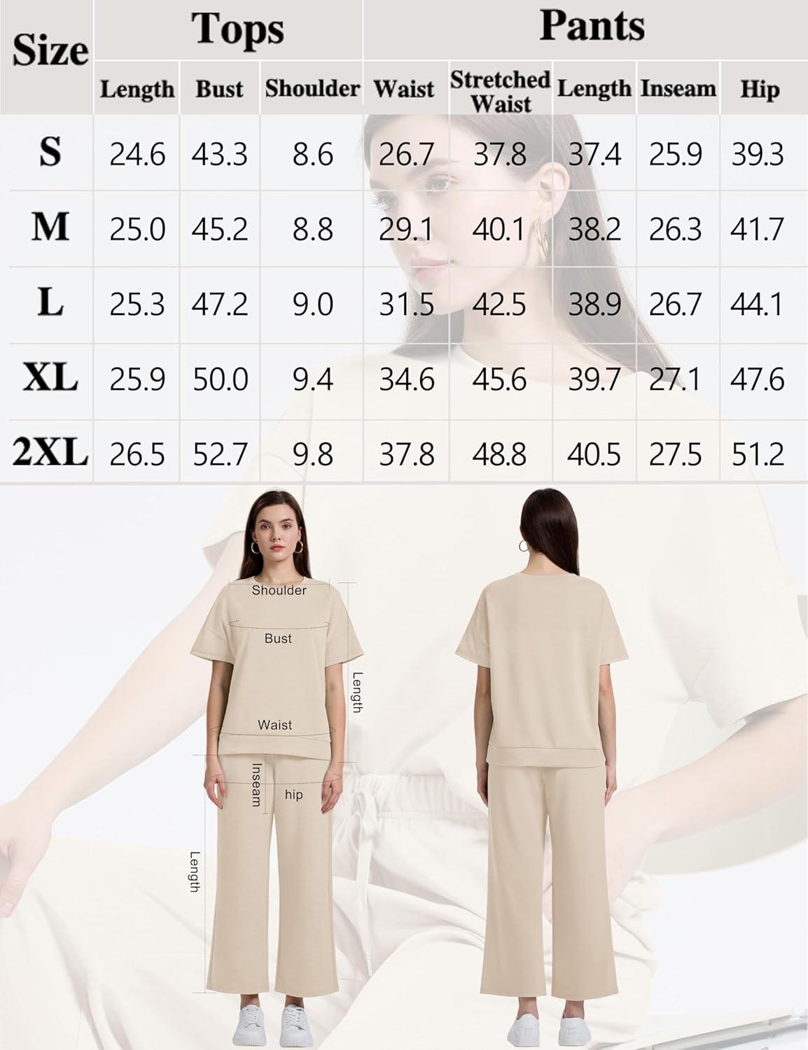 imageXIEERDUO Womens 2 Piece Outfits For Women Loose Pajamas Pullover Tops And Wide Leg Pants Lounge Sets Tracksuit Sweatsuit08khaki