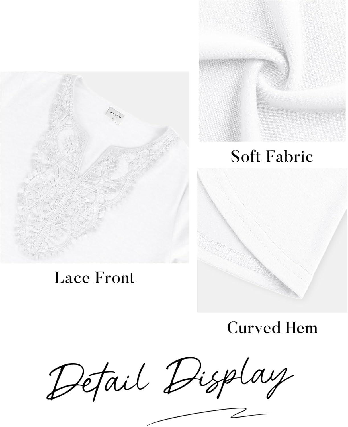 imageXIEERDUO Boho Tops for Women Blouses Dressy Casual V Neck Long Sleeve Shirts Fall Outfits Trendy Vacation ClothesA White