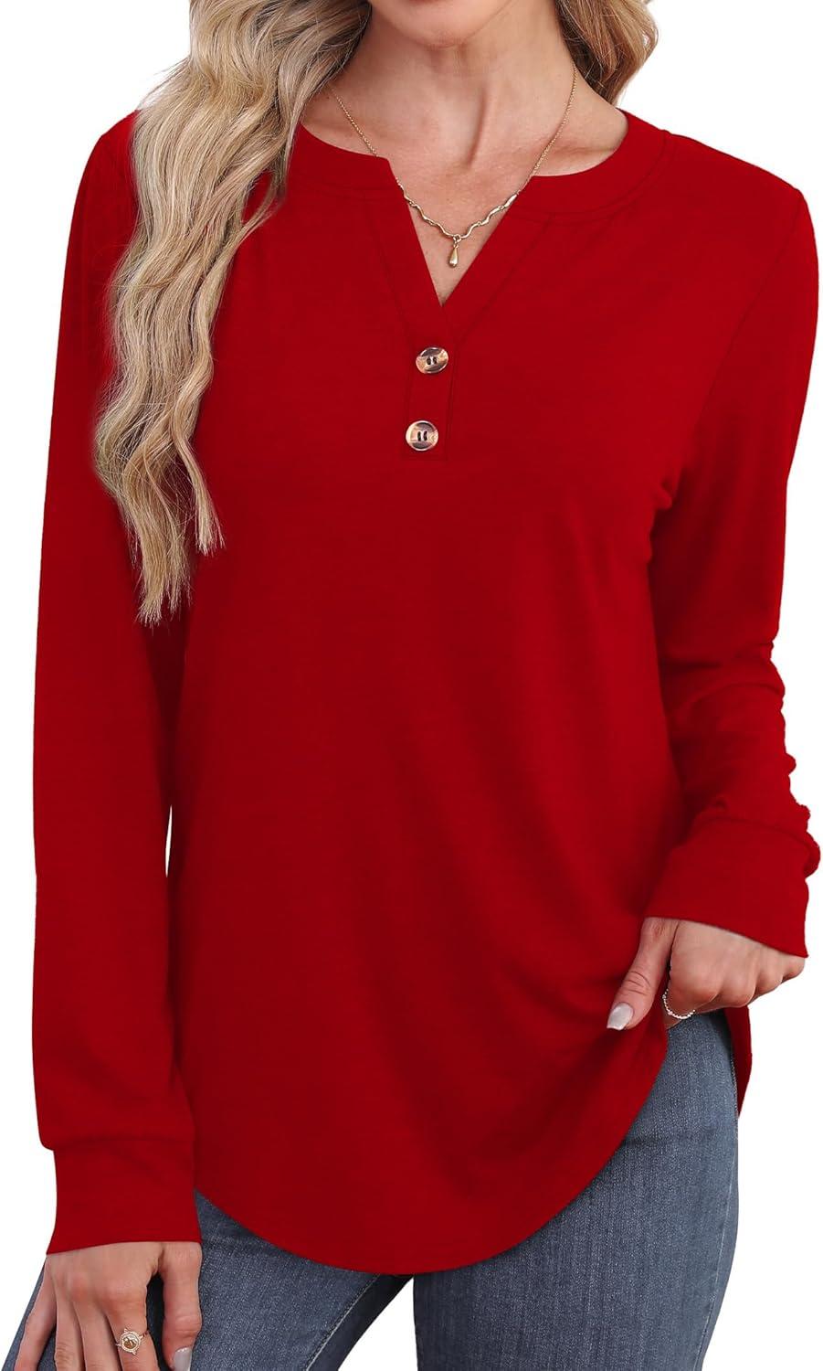 imageXIEERDUO 34 Length Sleeve Tops for Women Business Casual Blouses Slit Side Shirts Blouses Summer Fashion Clothes 2026Ared