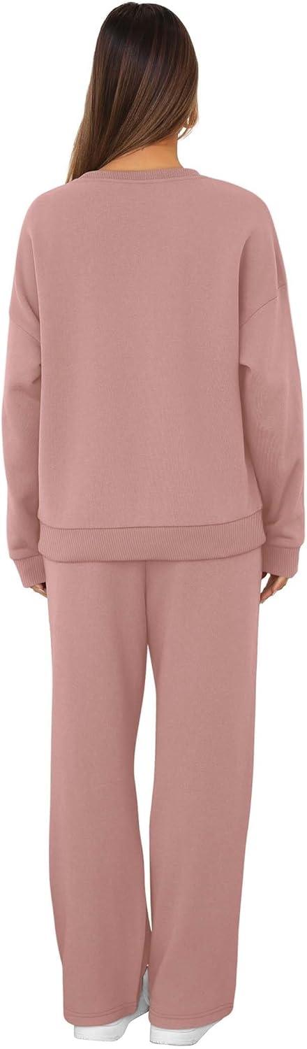 imageXIEERDUO Sweatsuits Women 2 Piece Outfit Matching Lounge Sets Fall Outfits 2025 Fashion Clothing Crewneck Track SuitsPink