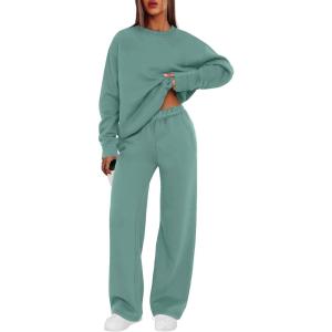 XIEERDUO Sweatsuits Women 2 Piece Outfit Matching Lounge Sets Fall Outfits 2025 Fashion Clothing Crewneck Track Suits(Lake Blue)