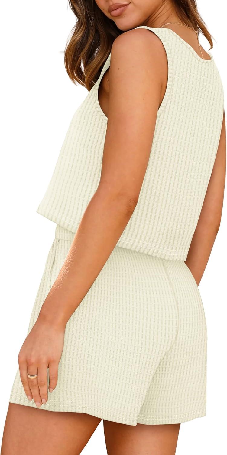 imageXIEERDUO Two Piece Set for Women Beach Vacation Clothes Summer Sets Travel Outfits Women Beach Fashion Matching SetsWhite