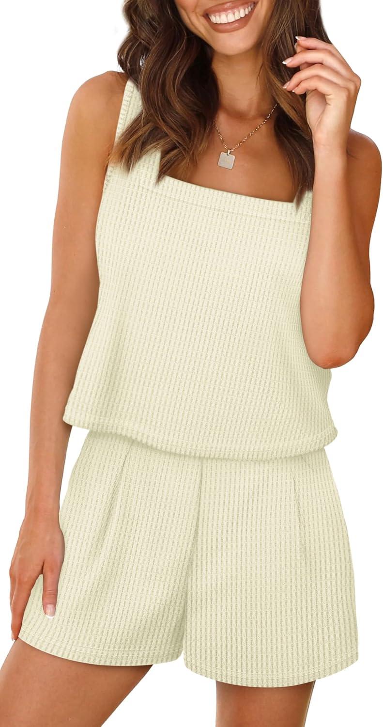 imageXIEERDUO Two Piece Set for Women Beach Vacation Clothes Summer Sets Travel Outfits Women Beach Fashion Matching SetsWhite