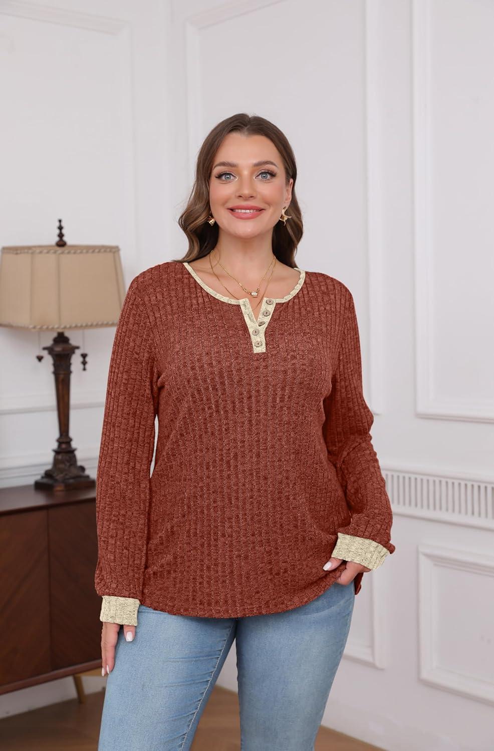 imageXIEERDUO Sweater for Women Winter Clothing Long Sleeve Shirts Fall Fashion Must Haves Comfiest Airport Outfits TrendyZcaramel