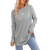 imageXIEERDUO Womens Tunic Tops to Wear with Leggings Long Sleeve Thumb Hole Shirts Crew Neck Curved HemFgrey