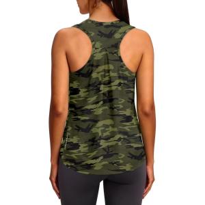 XIEERDUO Tank Top for Women Racerback Sleeveless Workout Tops Loose Fit Yoga Running Gym Shirts for Women(Green Camo)