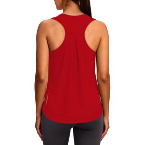 XIEERDUO Tank Top for Women Racerback Sleeveless Workout Tops Loose Fit Yoga Running Gym Shirts for Women(Red)